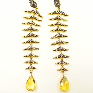 AZAARA GP Citrine Cubic Zirconia Pave Earrings